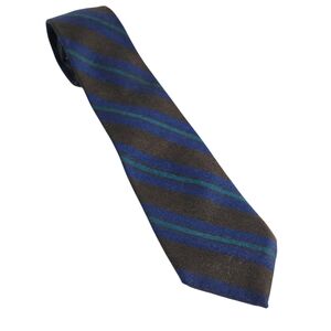 Vintage Christian Dior Monsieur Silk Striped Tie Blue Brown Designer Necktie